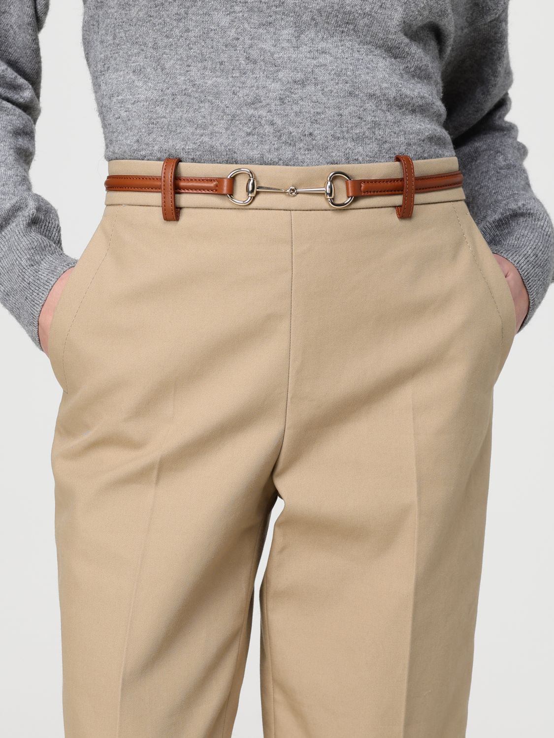 Gucci Pants Woman Beige GUCCI