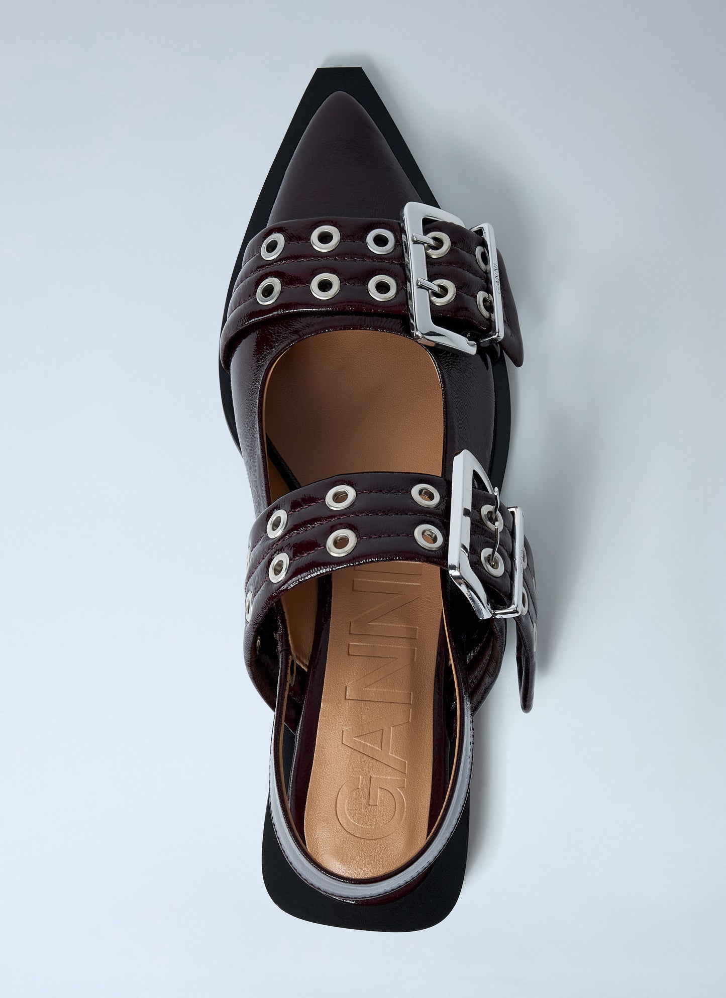 Ganni Women Buckle Ballerina Flats GANNI
