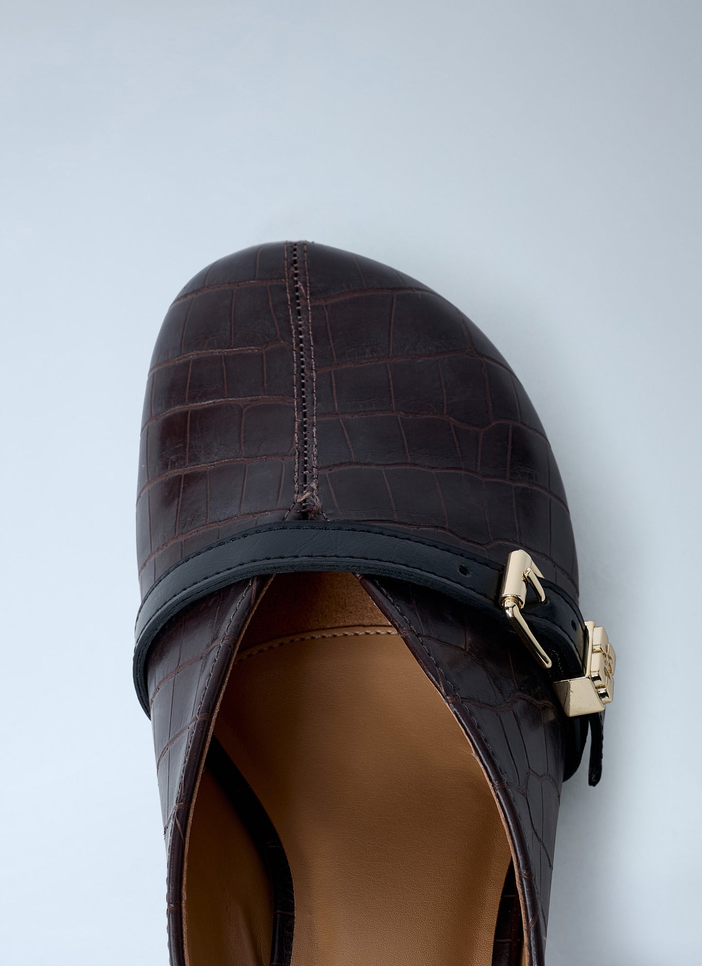 Ganni Women Sue Croc-Embossed Heeled Mules GANNI