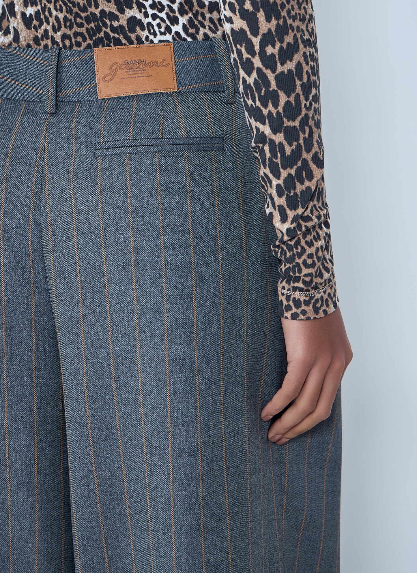 Ganni Women Wide-Leg Pinstripe Pants GANNI
