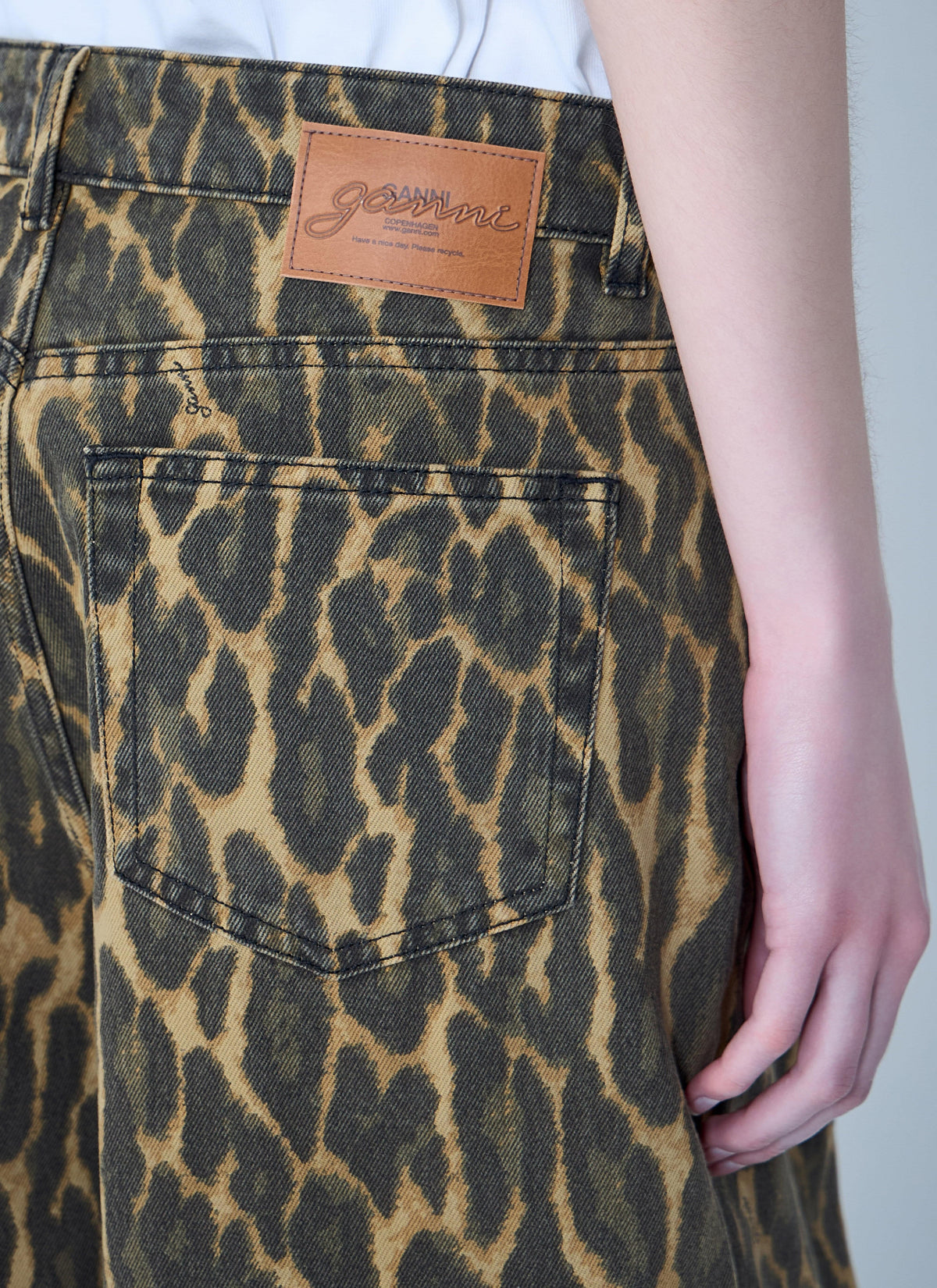 Ganni Women Print Denim Baggy Jeans GANNI