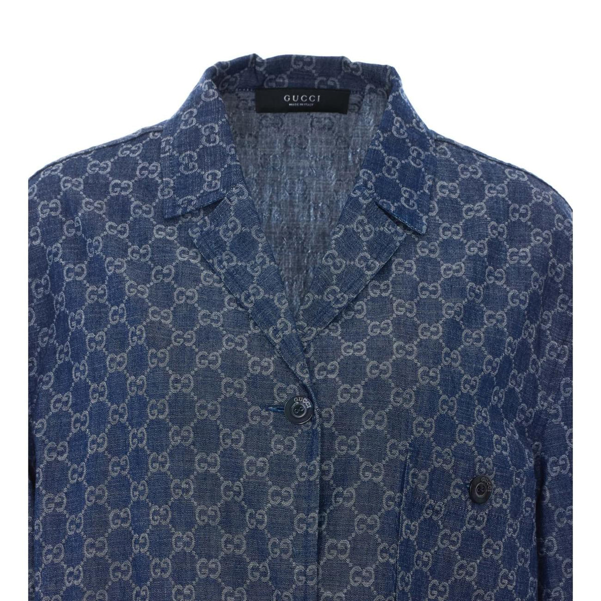Gucci Women Gg Jacquard Denim Jacket GUCCI