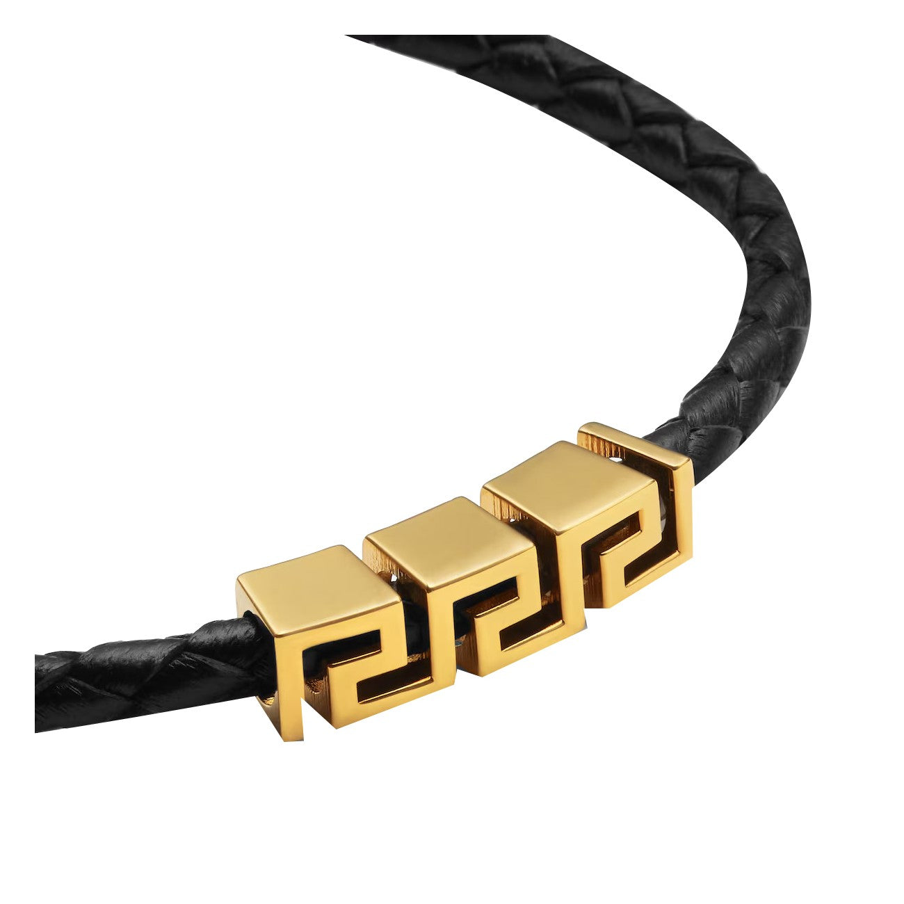 Versace Men Greca Leather Bracelet VERSACE