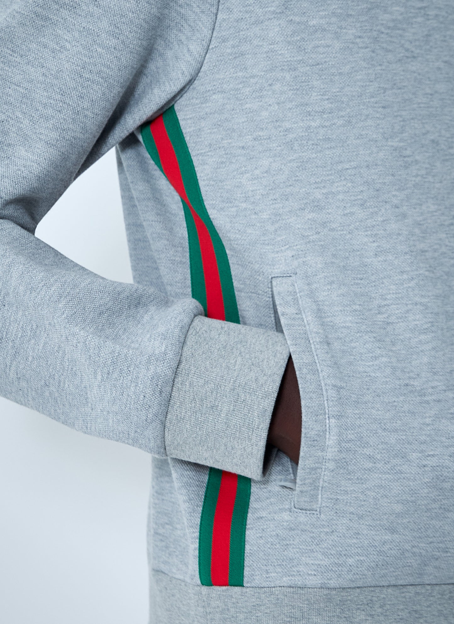 Gucci Men Web Motif Zip-Up Sweatshirt GUCCI
