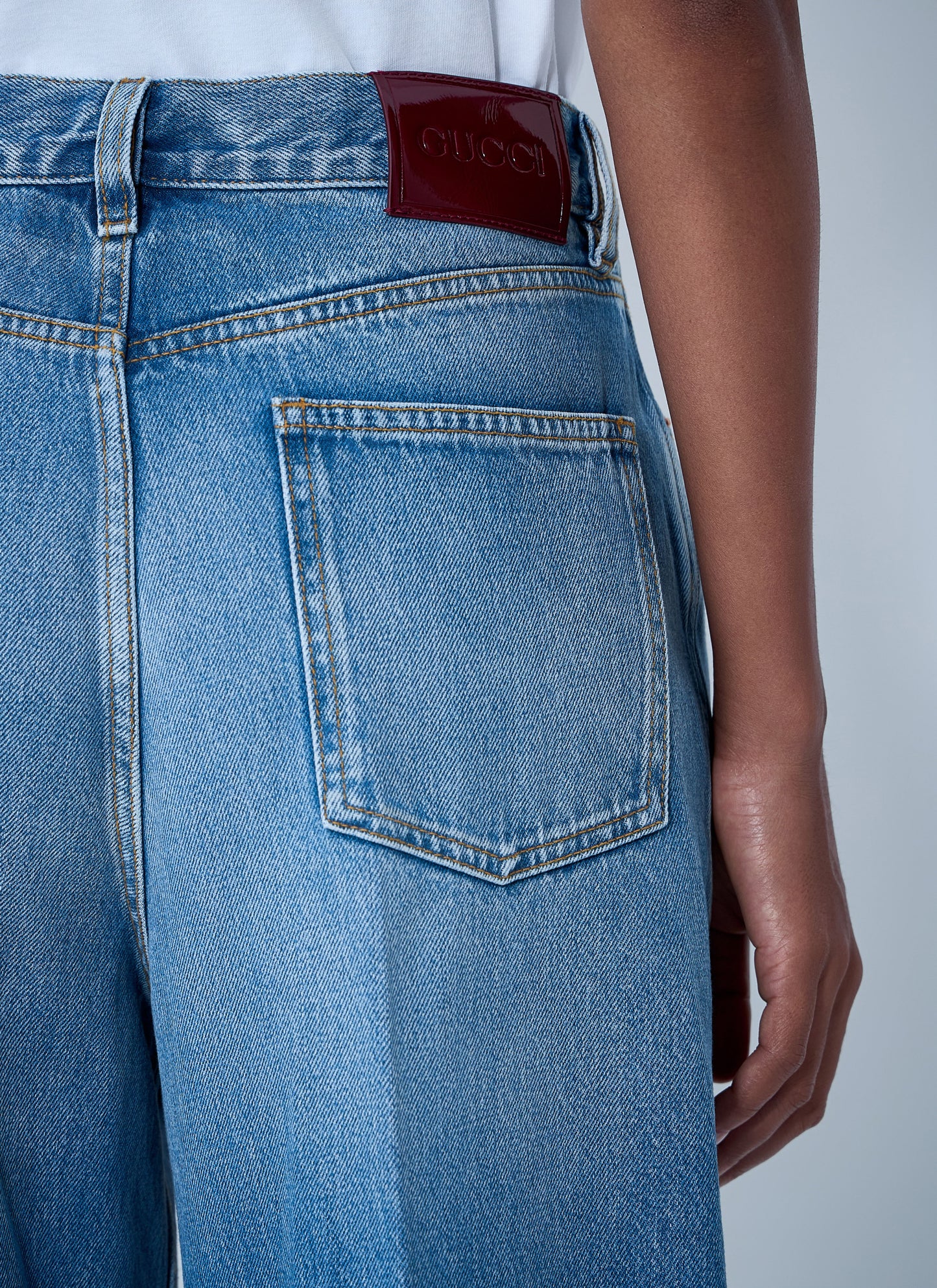 Gucci Women Wide-Leg Five-Pocket Jeans GUCCI