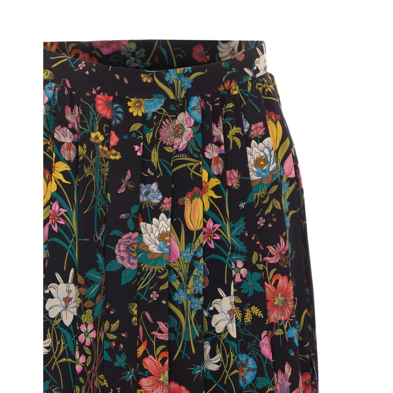 Gucci Women Gucci Flora Allover Printed Silk Midi Skirt GUCCI