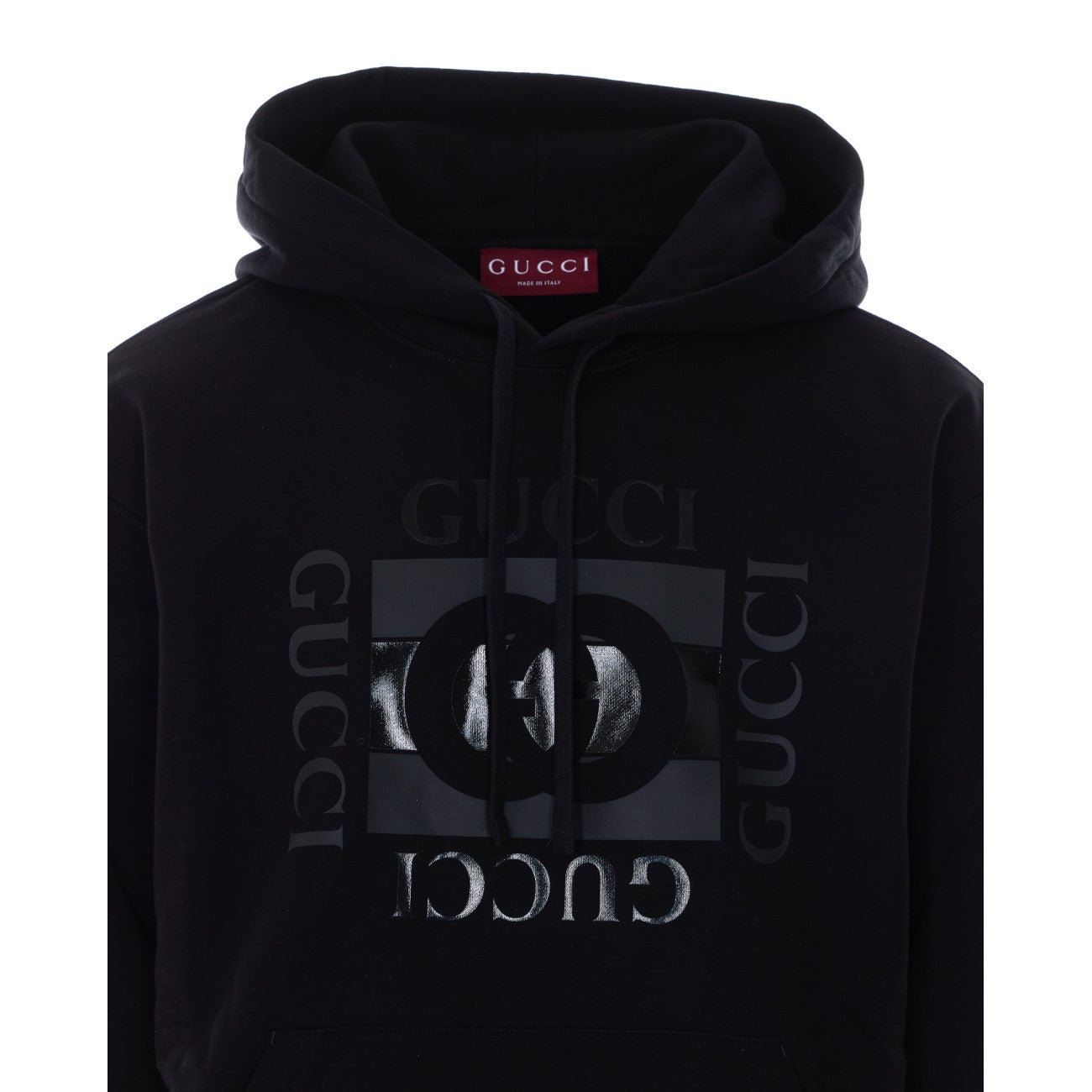 Gucci Men Gucci Incrocio Gg Print Logo Hoodie GUCCI