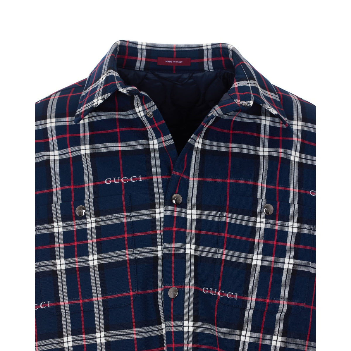 Gucci Men Gucci Logo Tartan Padded Jacket GUCCI