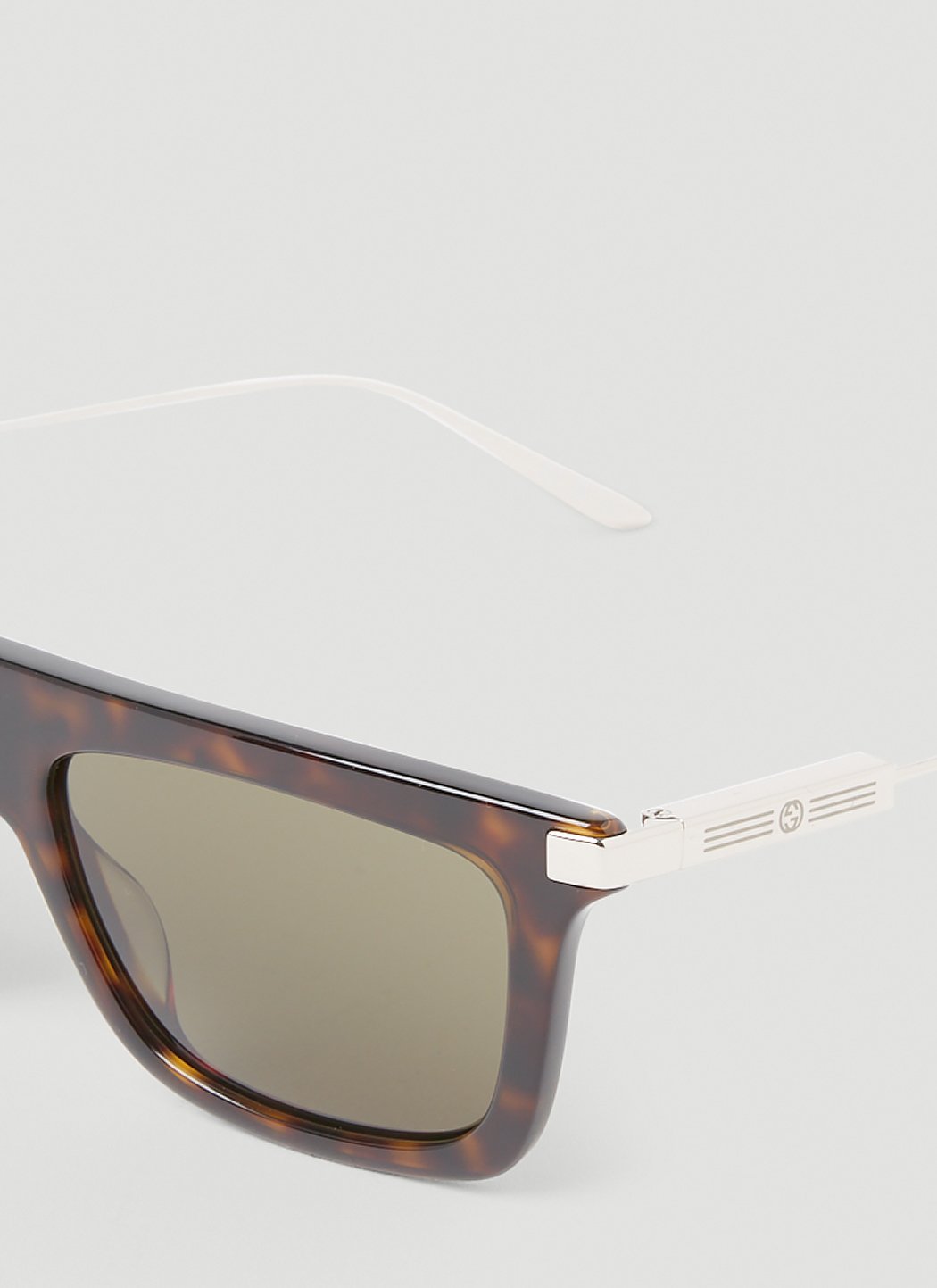 Gucci Men Tortoiseshell Rectangular Sunglasses GUCCI