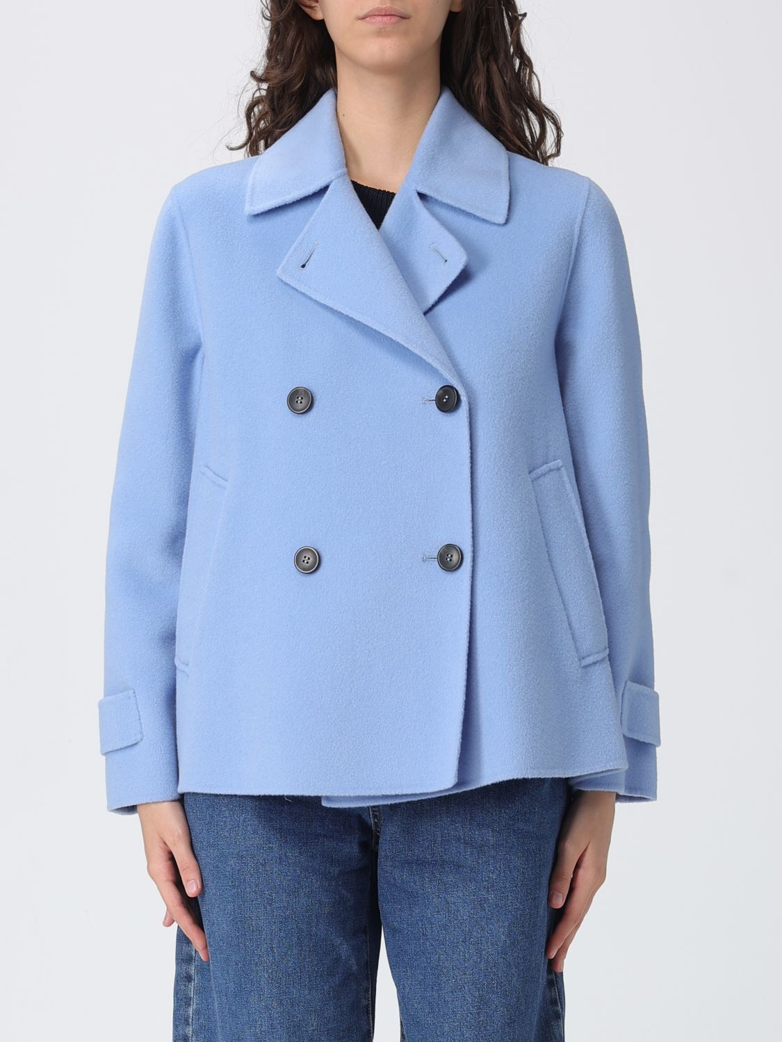 Weekend Max Mara Coat Woman Gnawed Blue WEEKEND MAX MARA