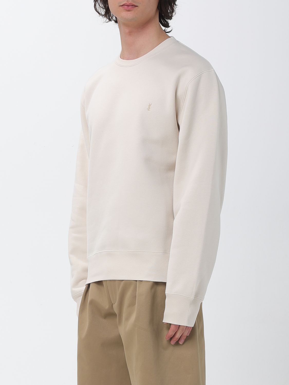 Saint Laurent Sweatshirt Men Cream SAINT LAURENT