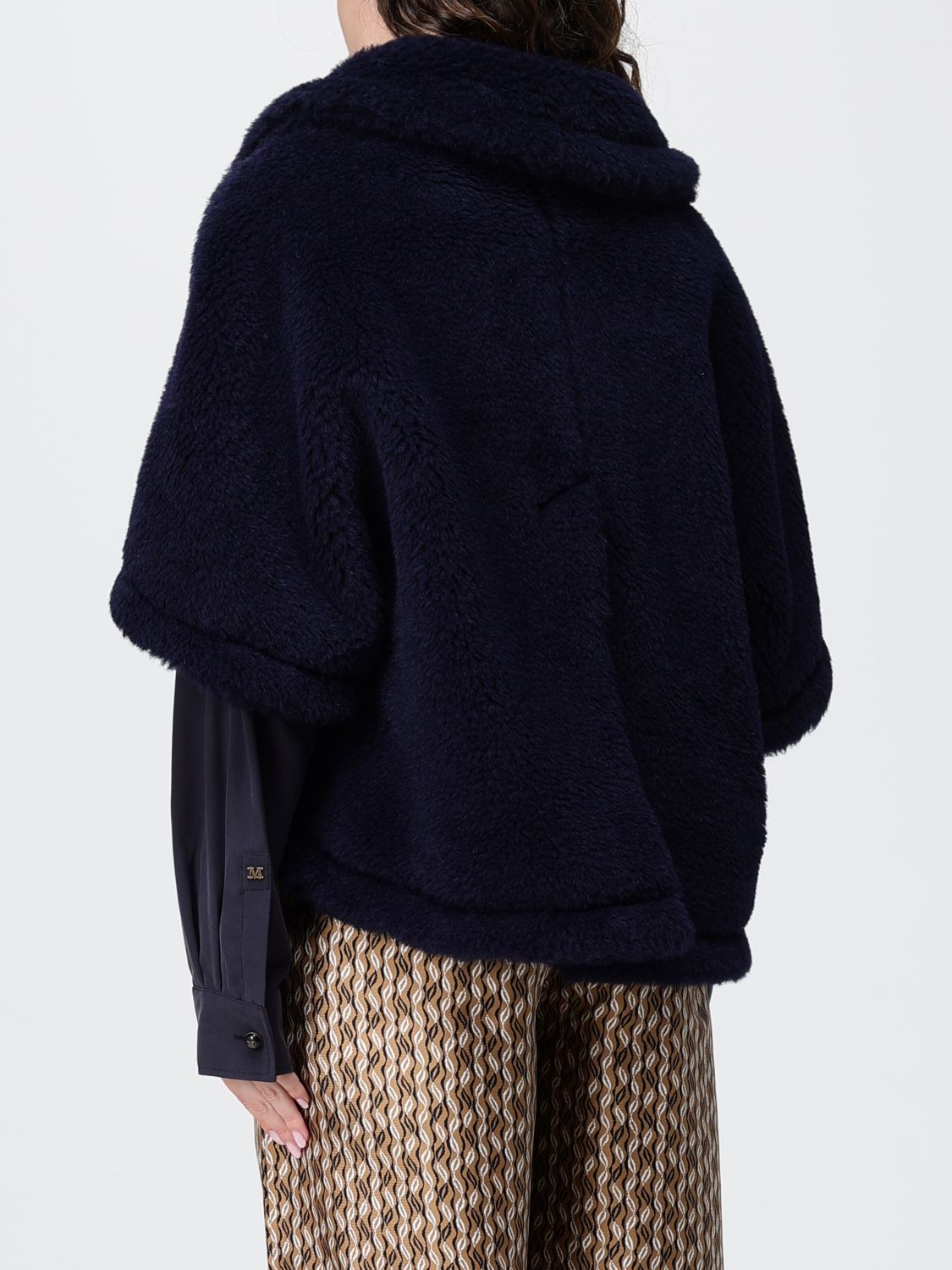 Max Mara Fur Coat Woman Blue MAX MARA