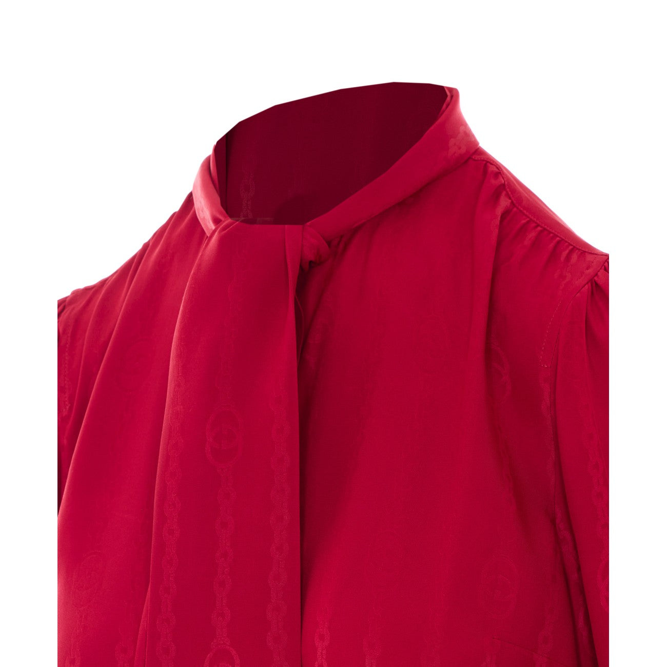 Gucci Women Interlocking G Chain Silk Jacquard Shirt GUCCI