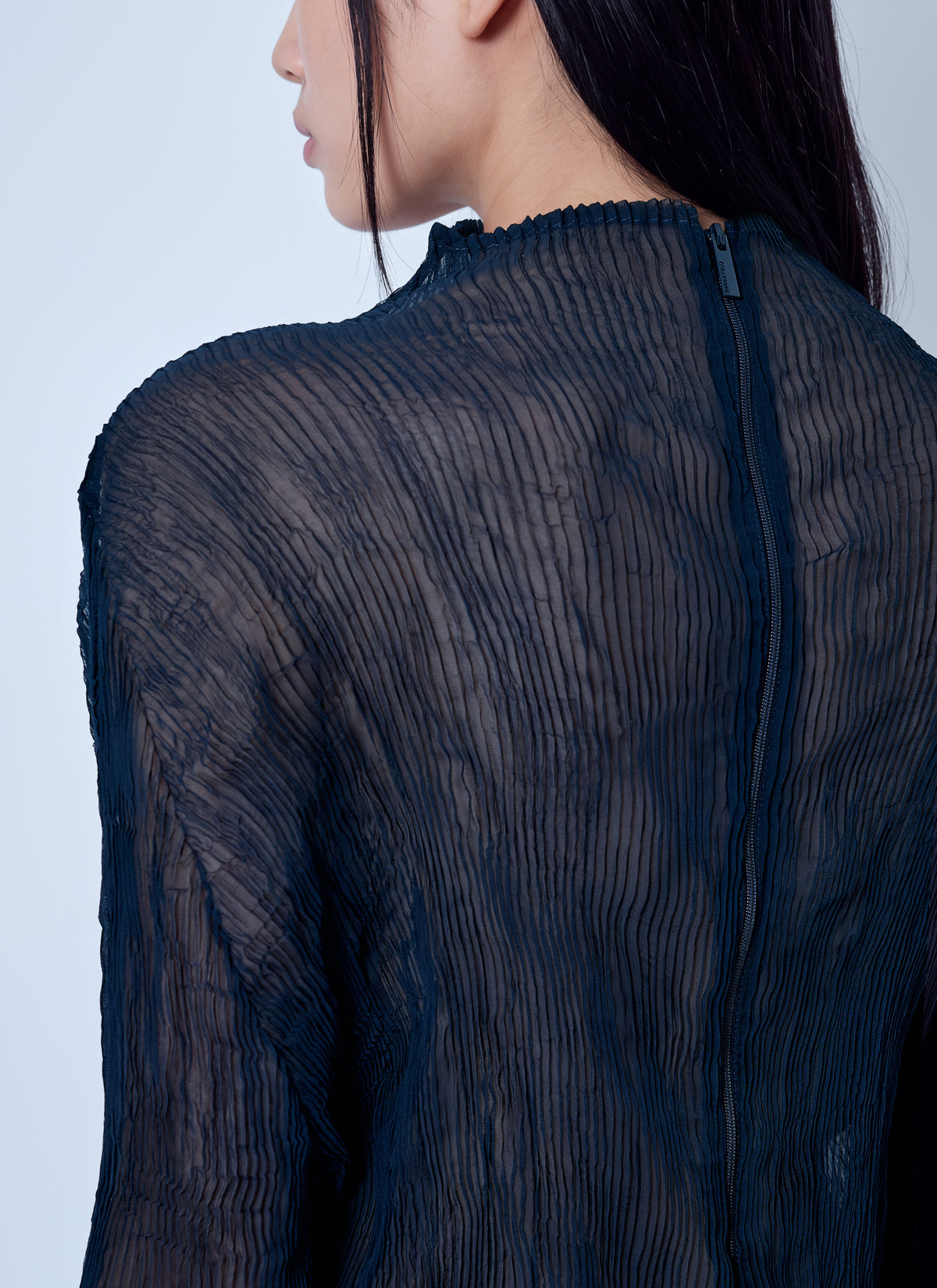 Issey Miyake Women Sheer Long Sleeve Top