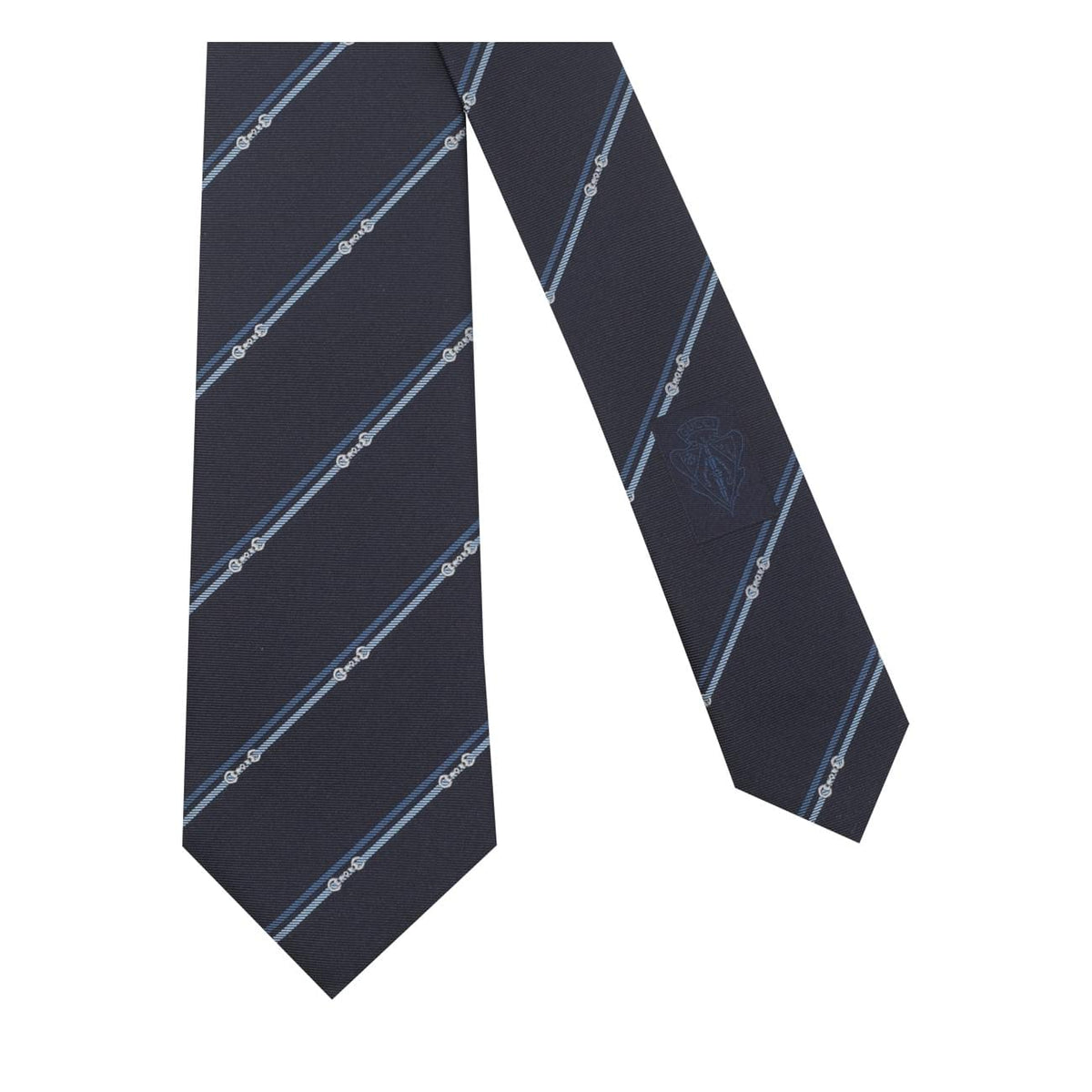 Gucci Men Jacquard Silk Tie With Diagonal Clamp GUCCI