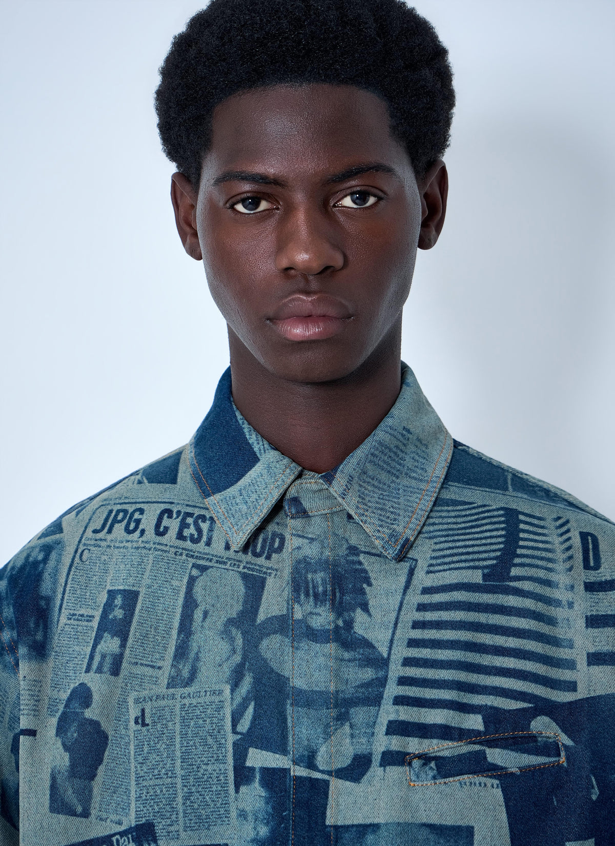 Jean Paul Gaultier Men Printed Cotton Poplin Shirt JEAN PAUL GAULTIER