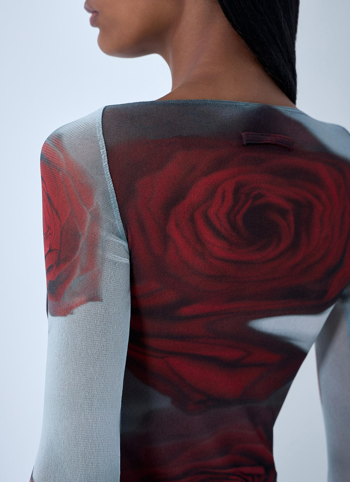 Jean Paul Gaultier Women Blurry Roses Mesh Tank Top JEAN PAUL GAULTIER