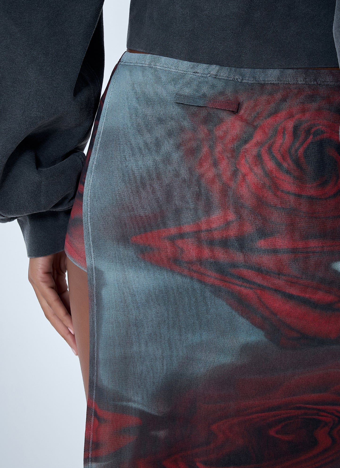 Jean Paul Gaultier Women Blurry Roses Asymmetrical Mini-Skort JEAN PAUL GAULTIER