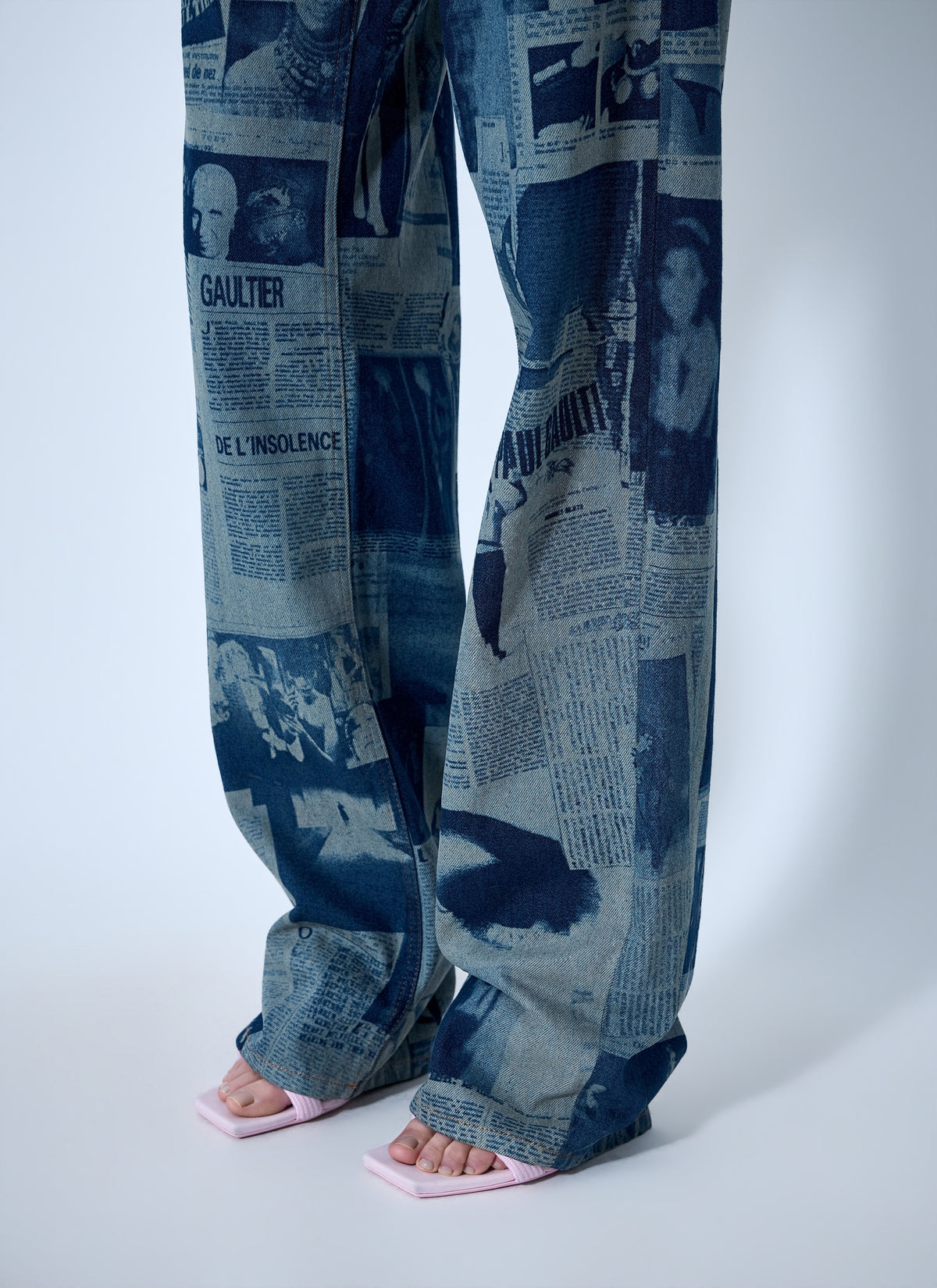 Jean Paul Gaultier Women Newspaper Print Jeans JEAN PAUL GAULTIER