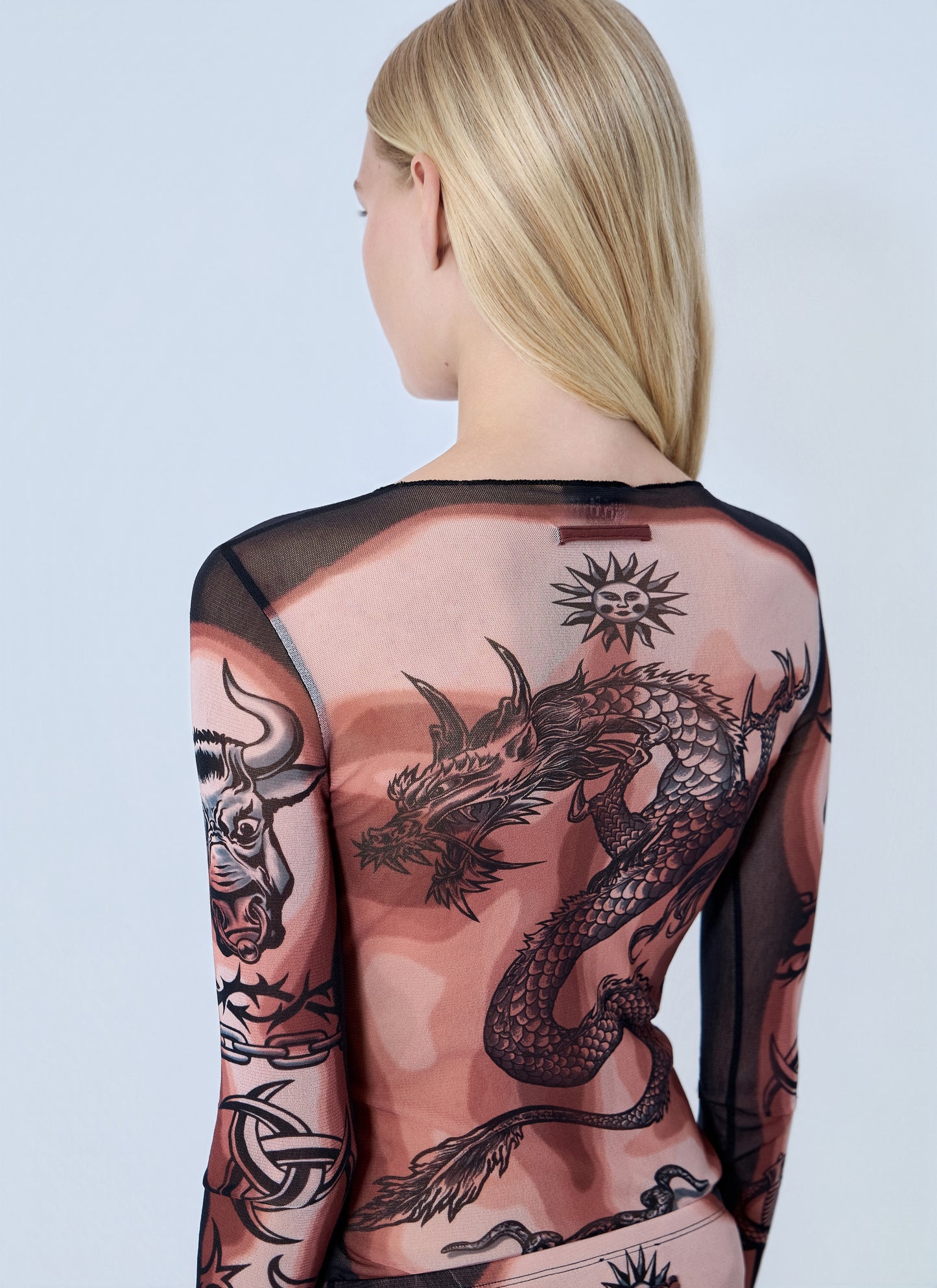 Jean Paul Gaultier Women Re-Edition Safe Sex Tattoo Longsleeve Top JEAN PAUL GAULTIER