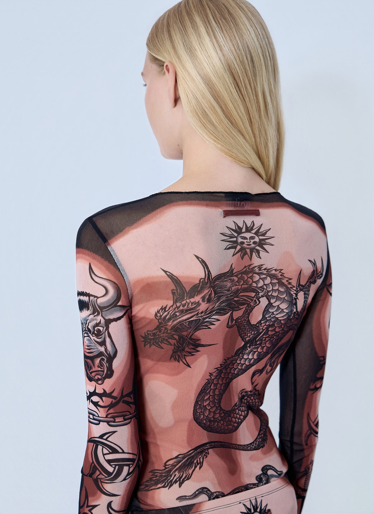 Jean Paul Gaultier Women Re-Edition Safe Sex Tattoo Longsleeve Top JEAN PAUL GAULTIER
