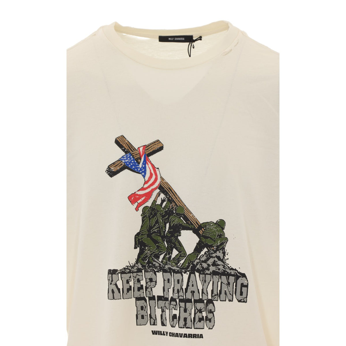 Willy Chavarria Men Keep Praying Bitches Easy T-Shirt Willy Chavarria