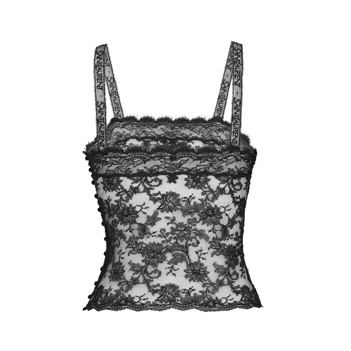 Saint Laurent Women Lace Tank Top SAINT LAURENT