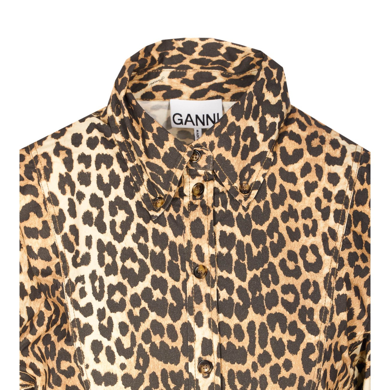 Ganni Women Leopard Shirt Dress GANNI