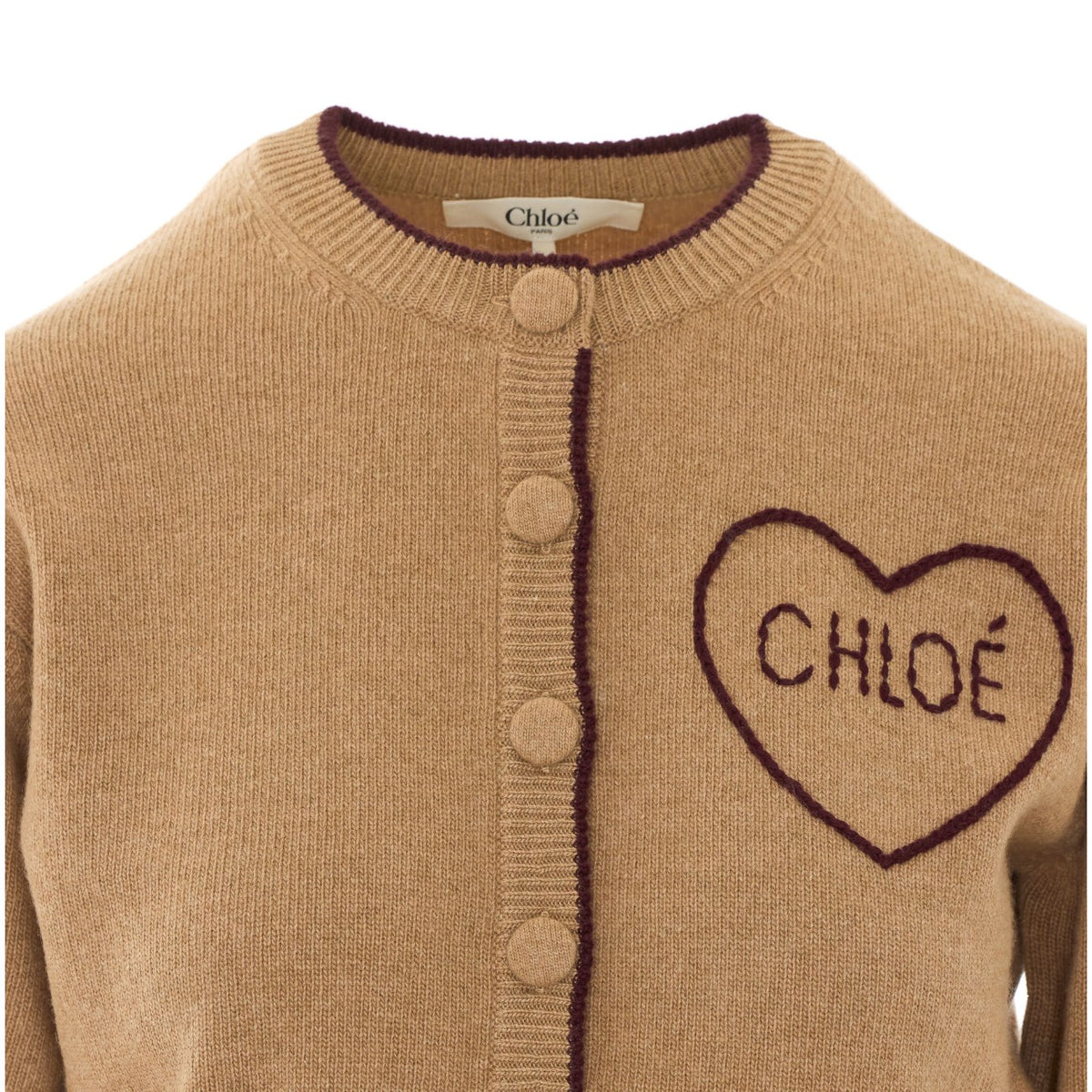 Chloe' Women Logo Knitted Slim Cardigan CHLOE