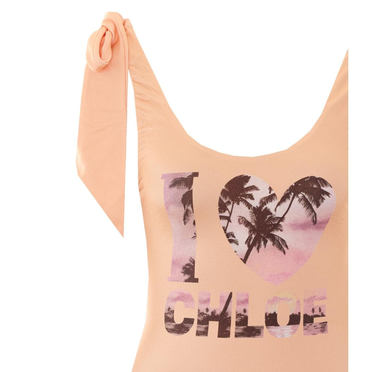 Chloe' Women Logo One Piece Swimwear With Knotted Shoulder CHLOE