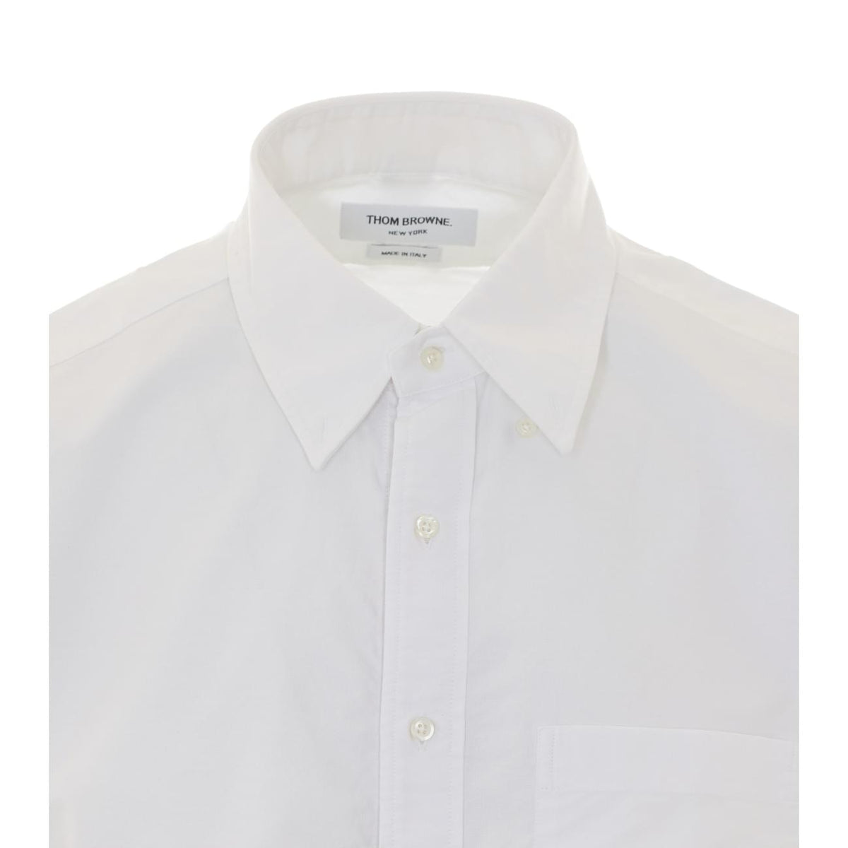 Thom Browne Men Logo Straight Fit Oxford Short Sleeves Shirt THOM BROWNE