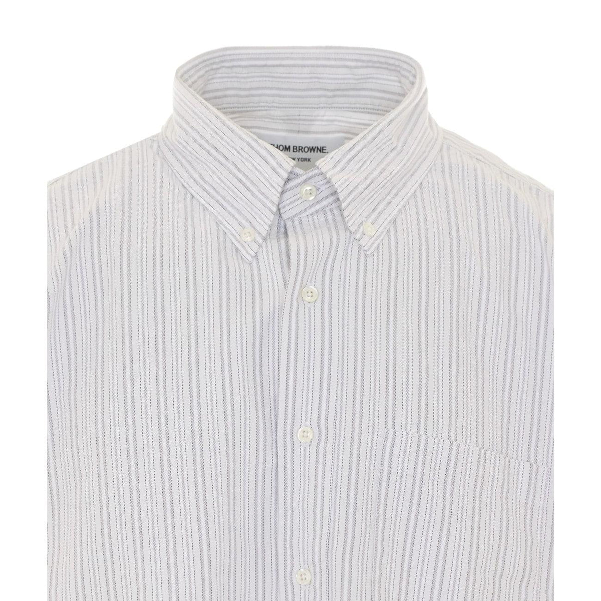 Thom Browne Men Logo Striped Oxford Short Sleeves Shirt THOM BROWNE