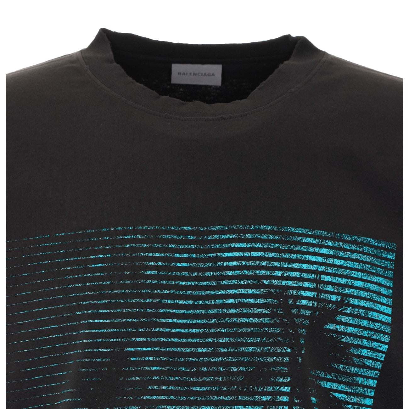Balenciaga Men Logo T-Shirt With Palm Tree Print BALENCIAGA