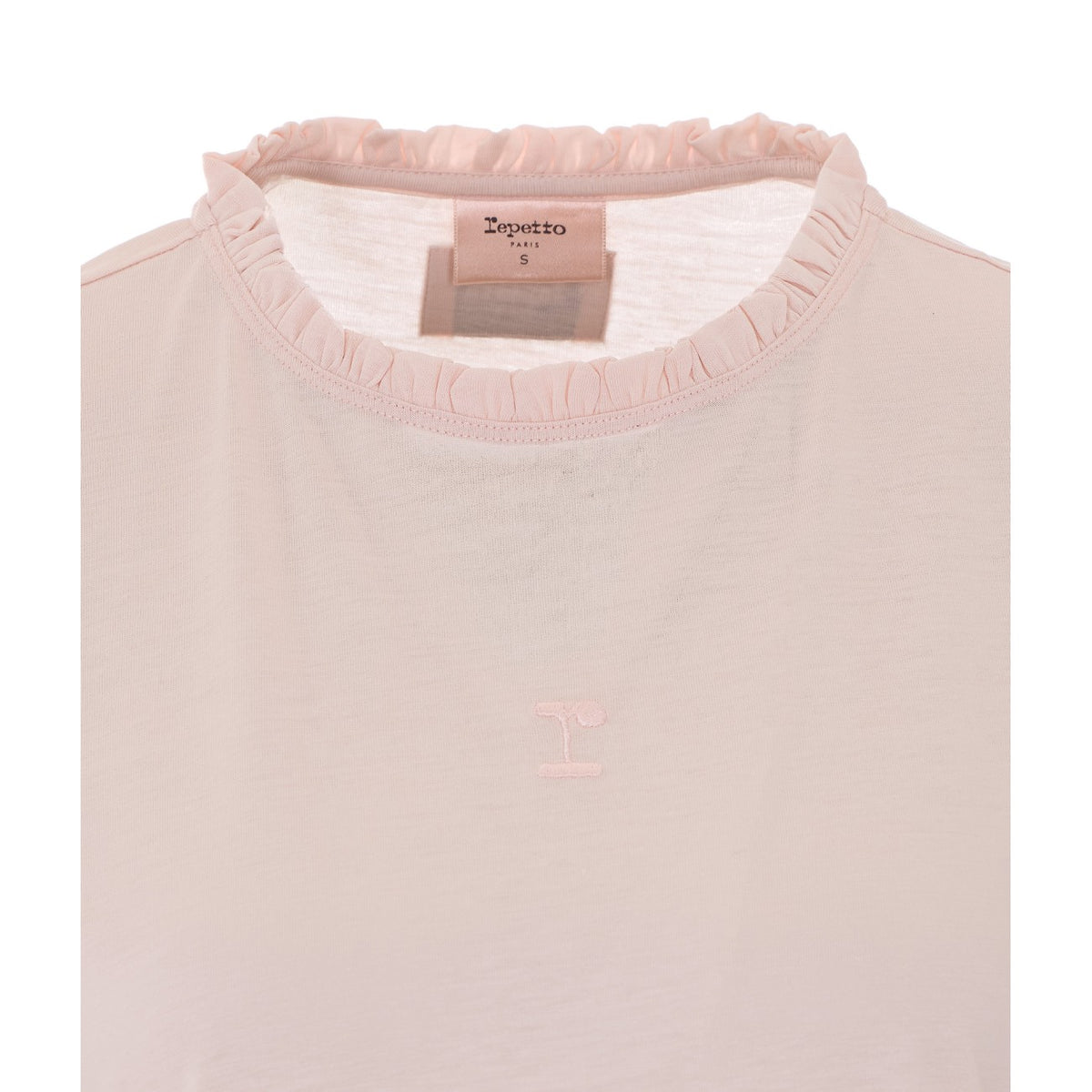 Repetto Women Logo T-Shirt With Ruffled Collar Repetto