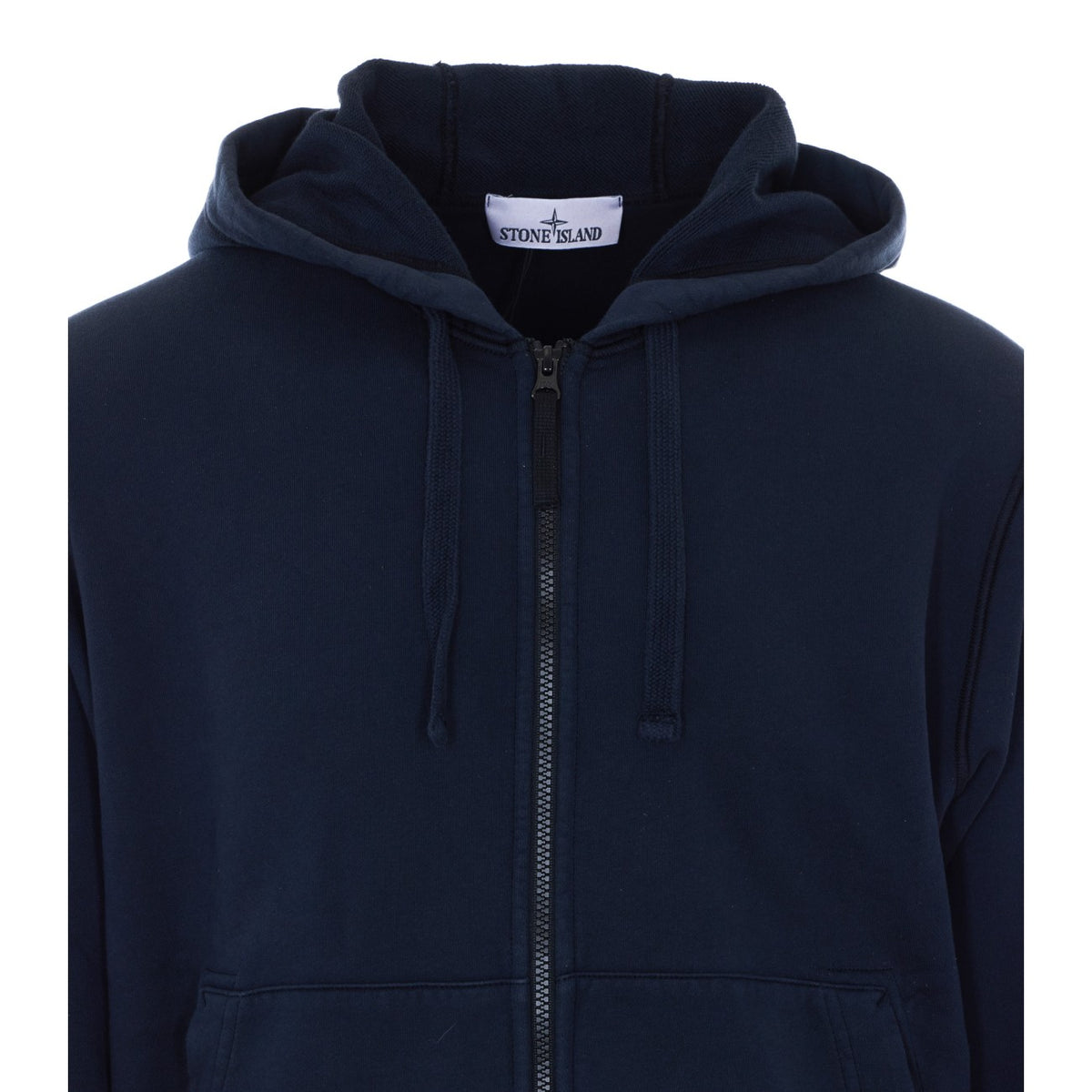 Stone Island Men Logo Zip Up Hoodie STONE ISLAND