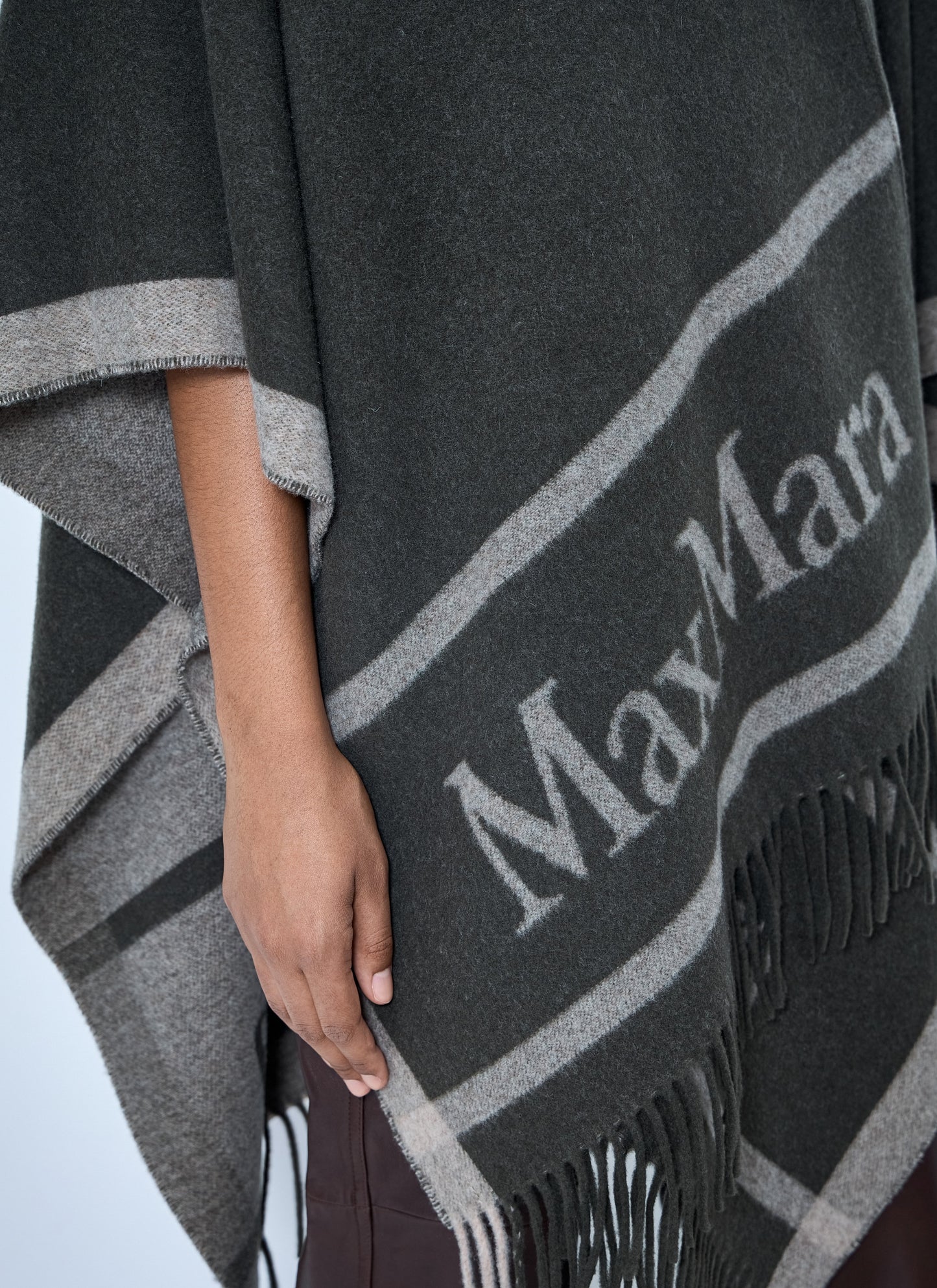 Max Mara Women Fringed Wrap With Logo Detail MAX MARA
