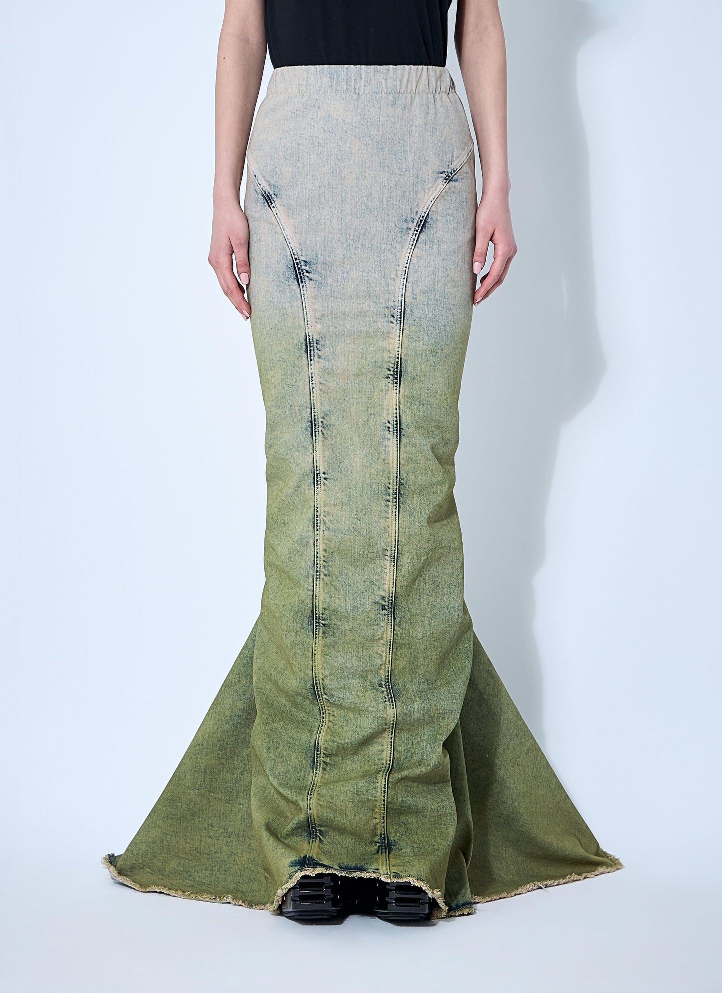 Moncler X Rick Owens Women Acid Degrade Al Maxi Skirt Moncler x Rick Owens