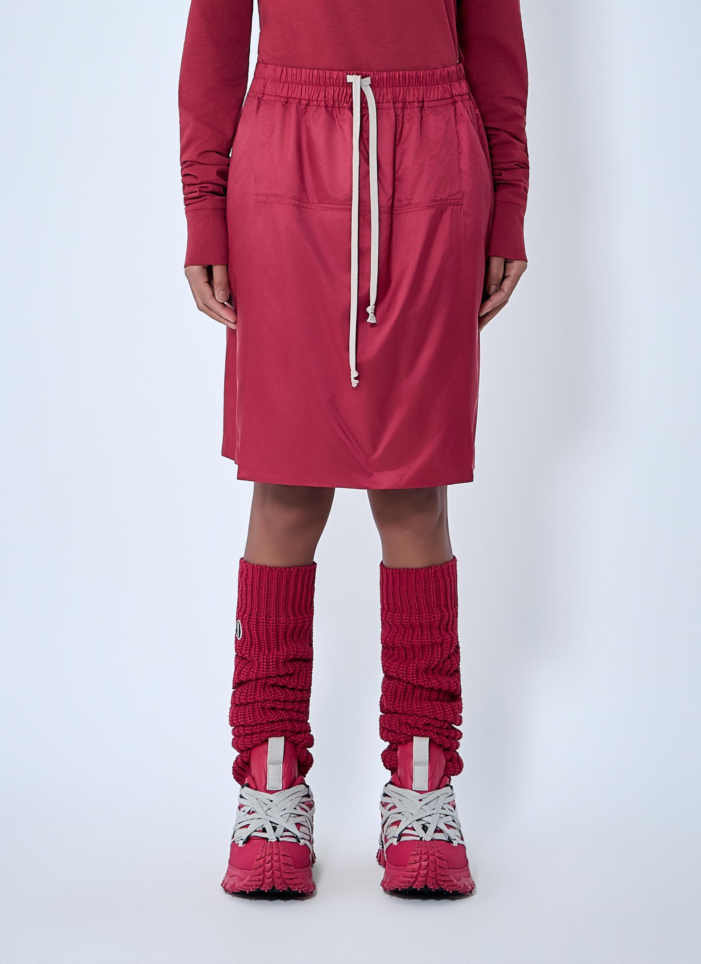 Moncler + Rick Owens Women Drawstring Midi Kilt Shorts MONCLER