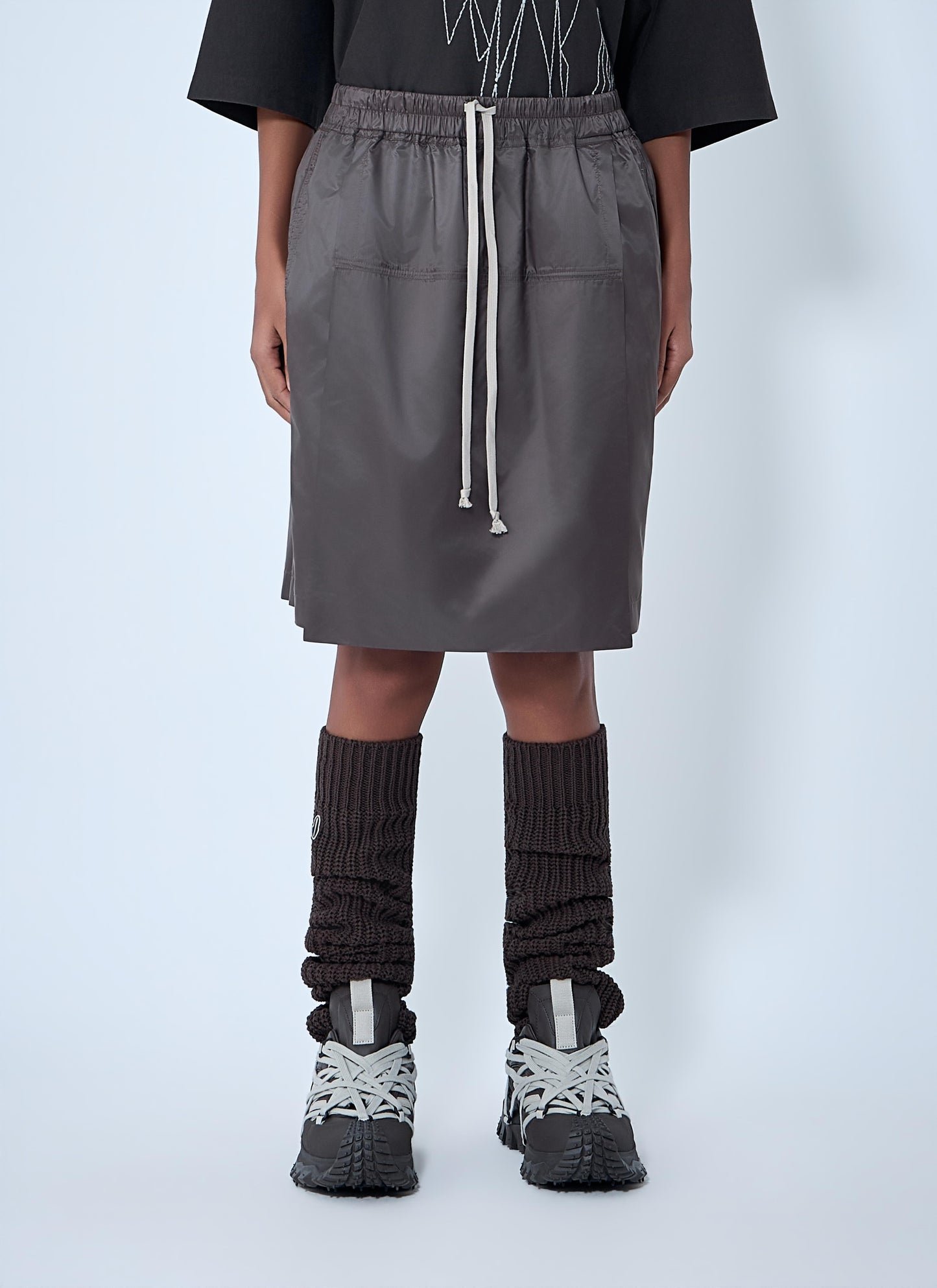 Moncler + Rick Owens Women Drawstring Midi Kilt Shorts MONCLER