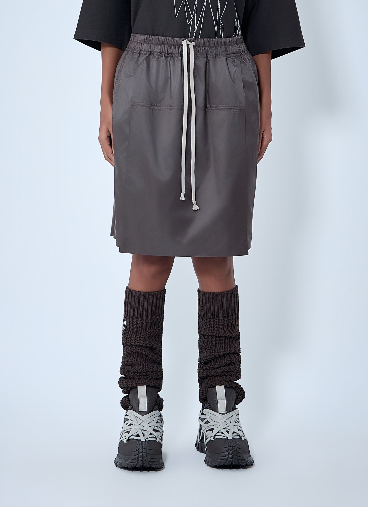 Moncler + Rick Owens Women Drawstring Midi Kilt Shorts MONCLER