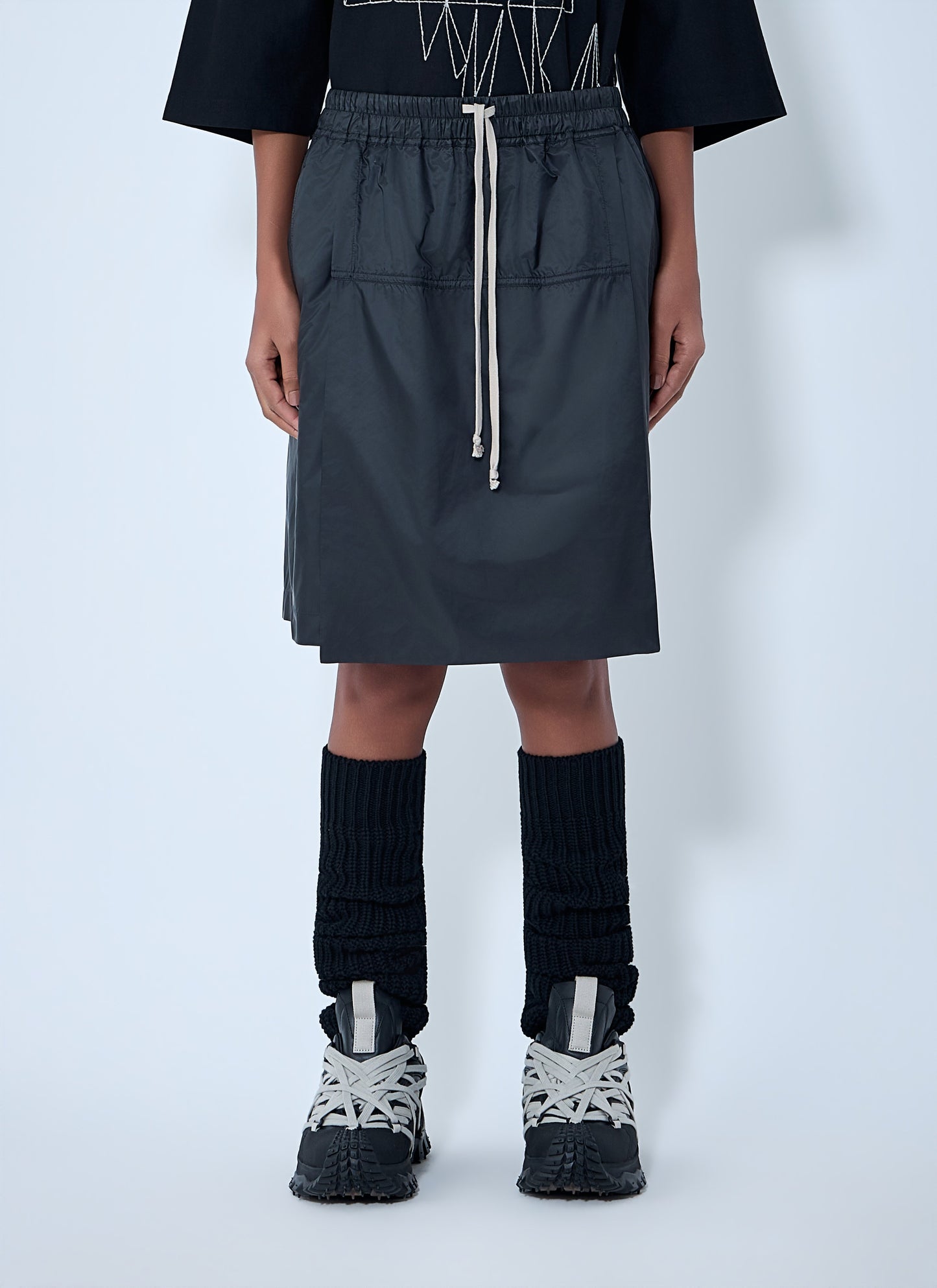 Moncler + Rick Owens Men Drawstring Midi Kilt Shorts MONCLER