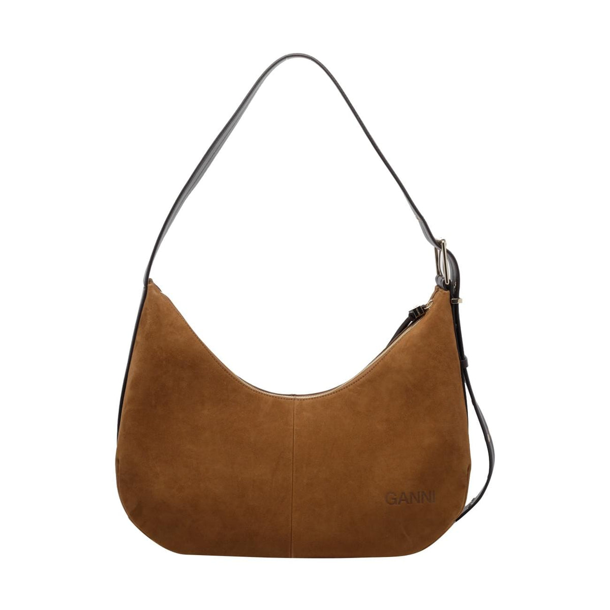 Ganni Women Ganni Women Medium Logo Suede Hobo Bag GANNI
