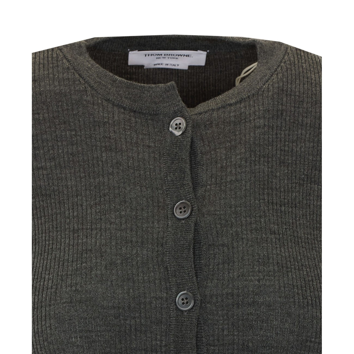 Thom Browne Women Merino Wool Rib Stitch Cardigan THOM BROWNE