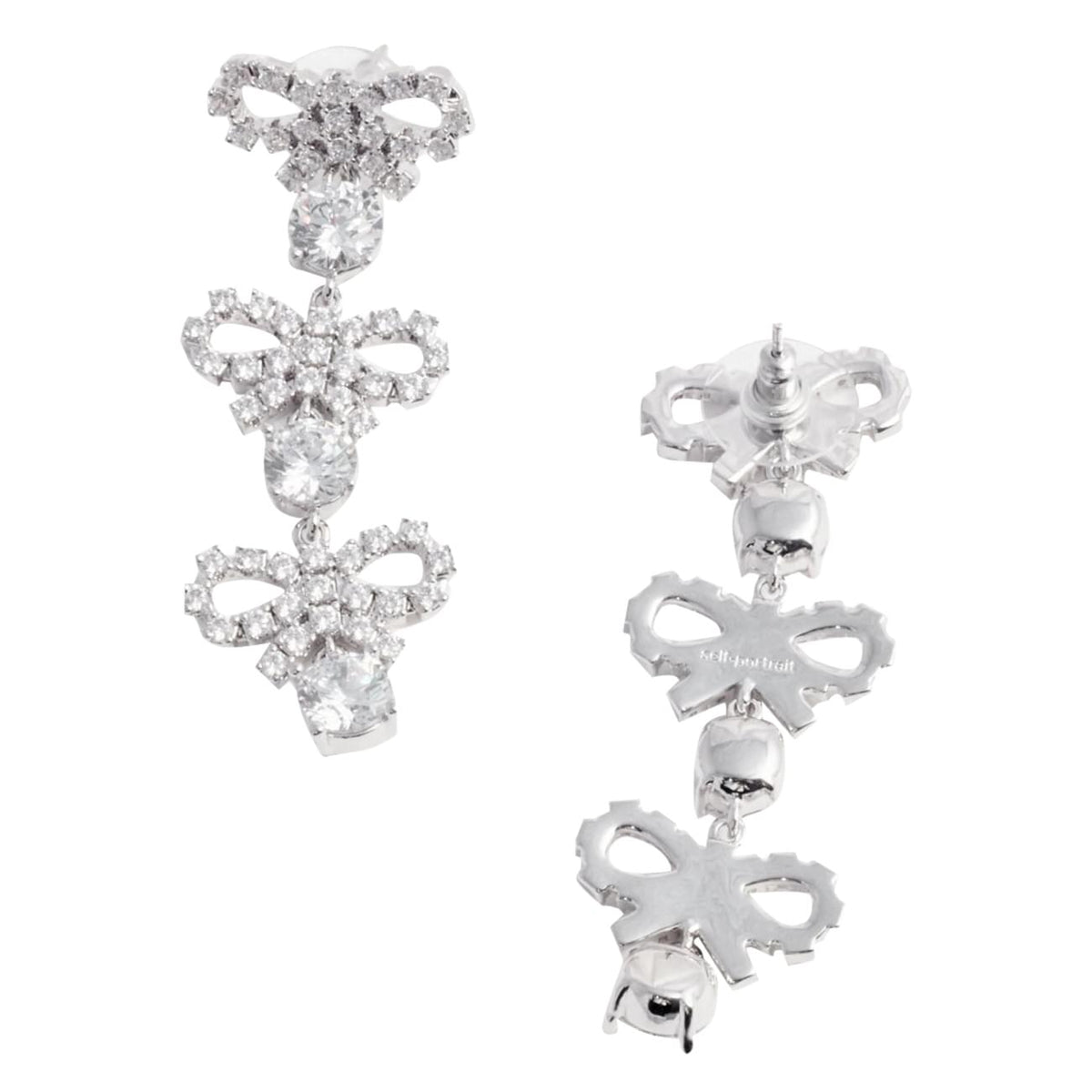 Self Portrait Women Micro Bow Crystal Tiered Earrings SELF-PORTRAIT