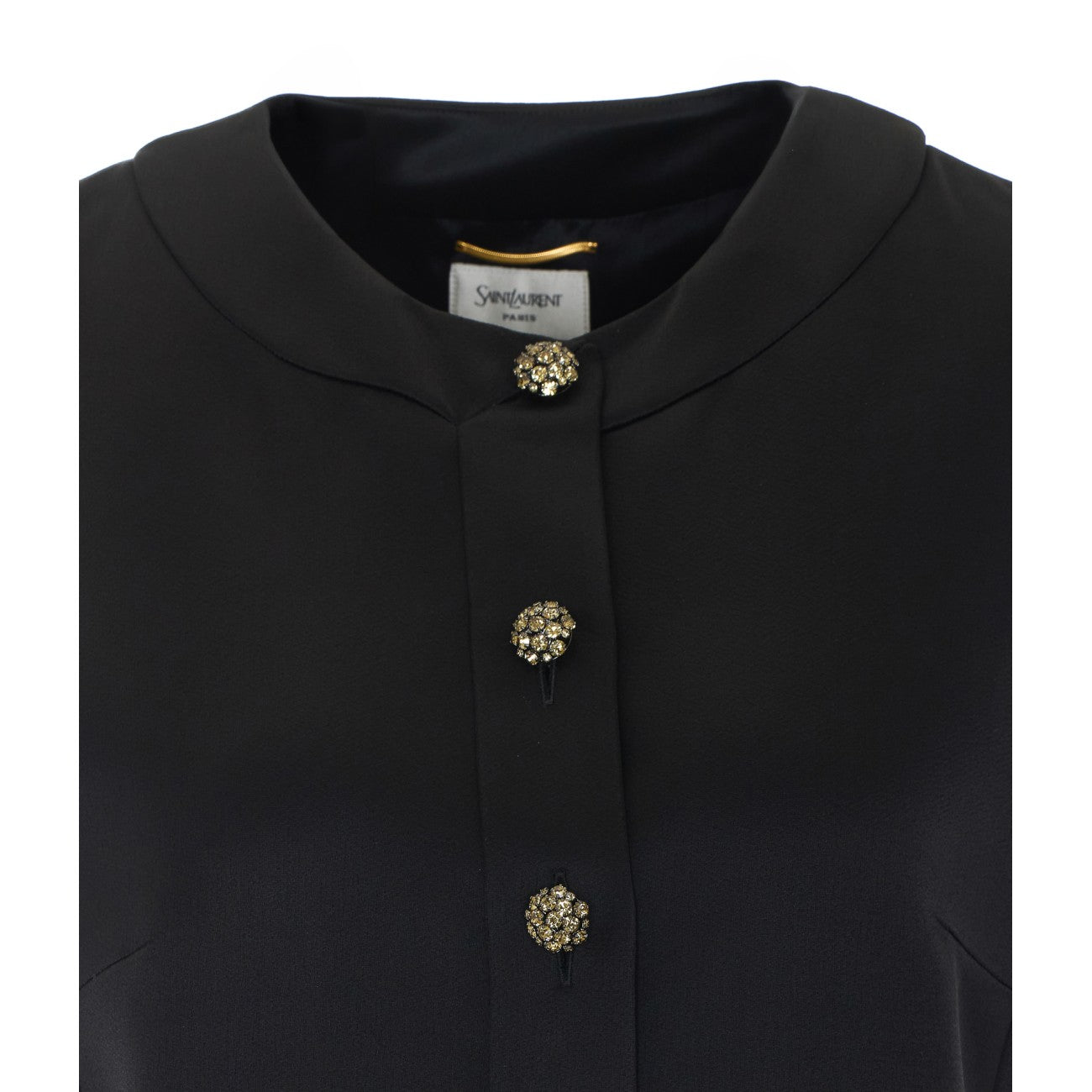 Saint Laurent Women Mini Buttons And Crystals Dress SAINT LAURENT