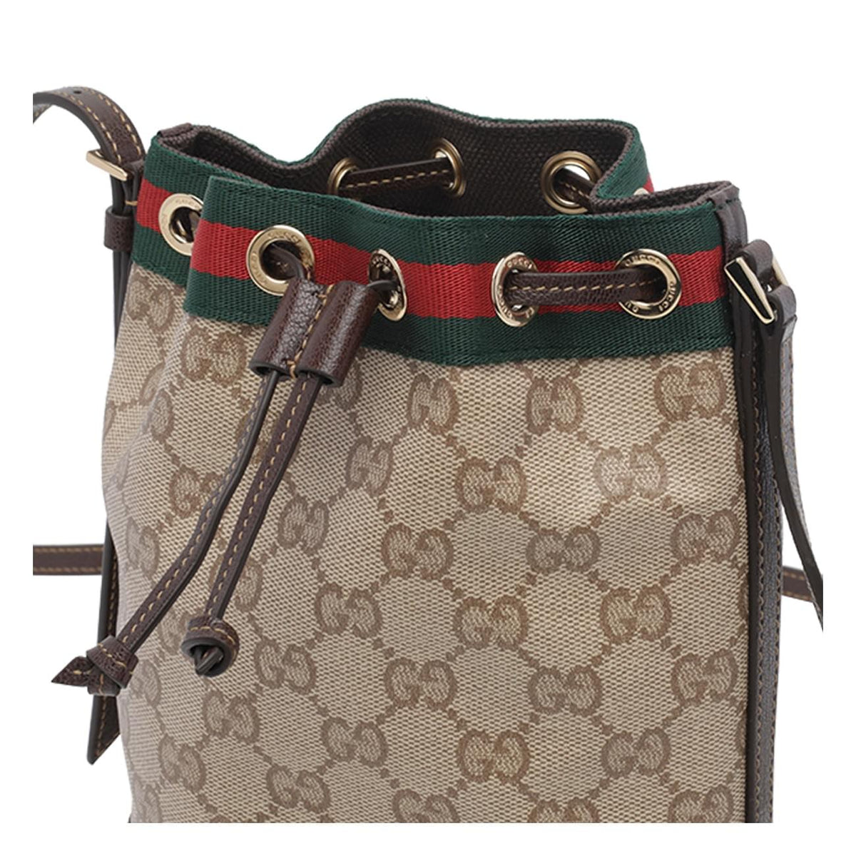 Gucci Women Mini Web Detail And Gg Bucket Bag GUCCI