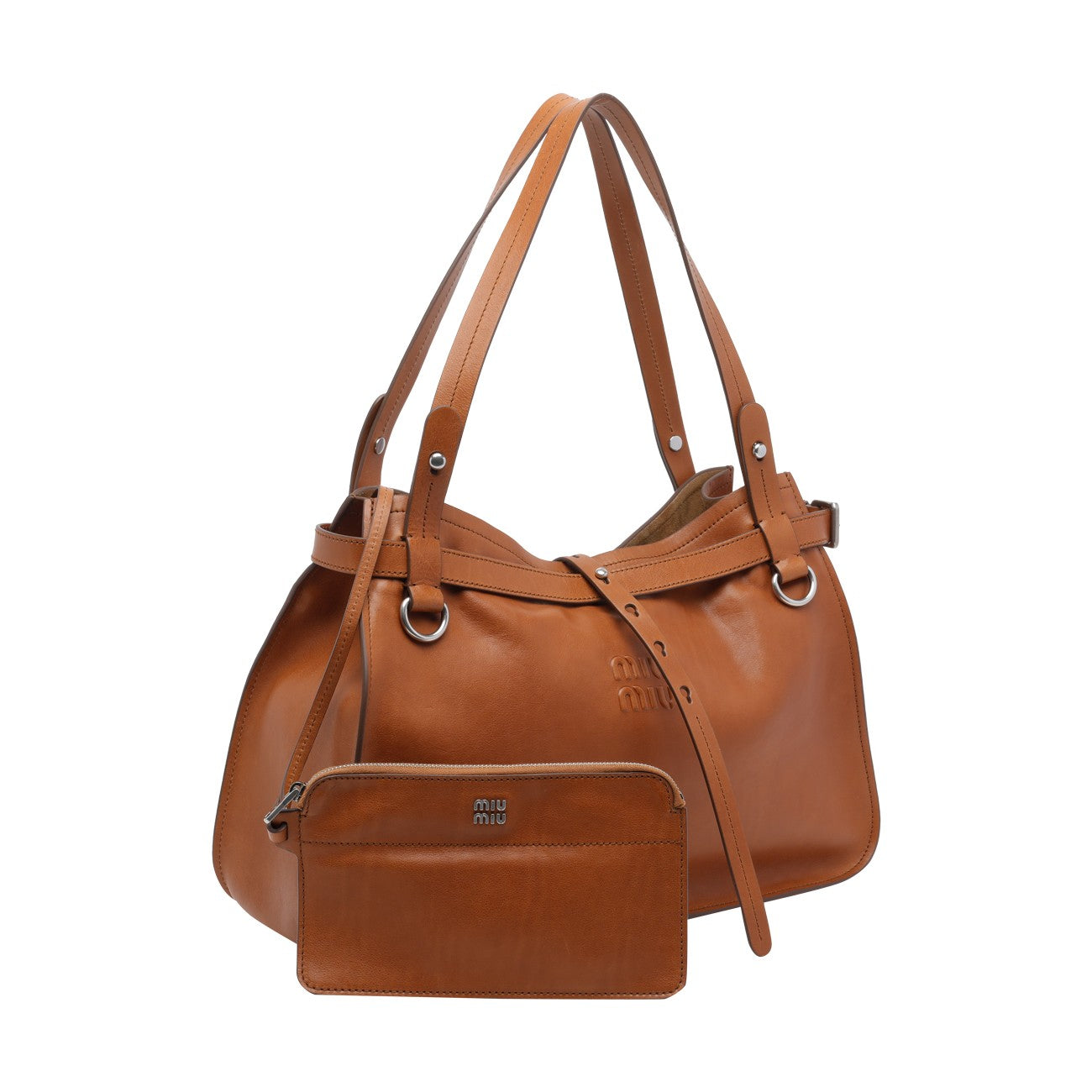 Miu Miu Women Miu Miu Women Miu Miu Logo Leather Shoulder Bag MIU MIU