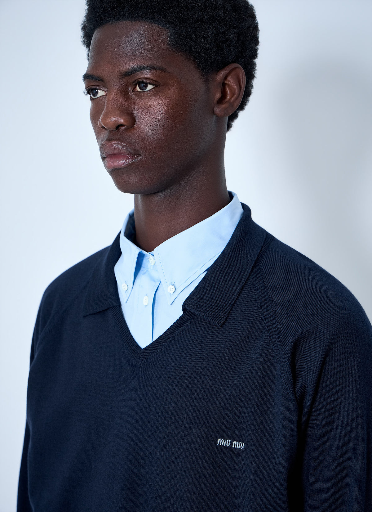 Miu Miu Men V-Neck Knit Sweater MIU MIU