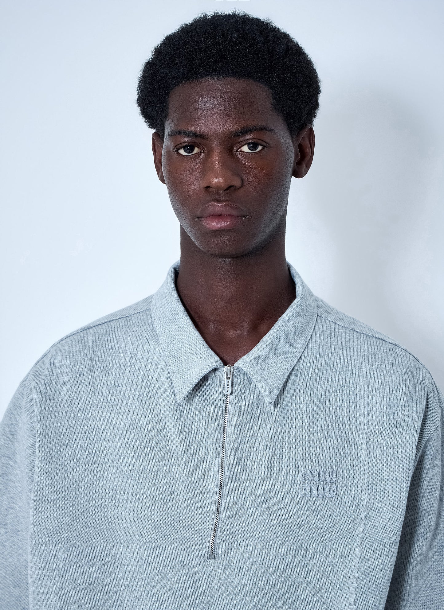 Miu Miu Men Half-Zip Polo Shirt MIU MIU