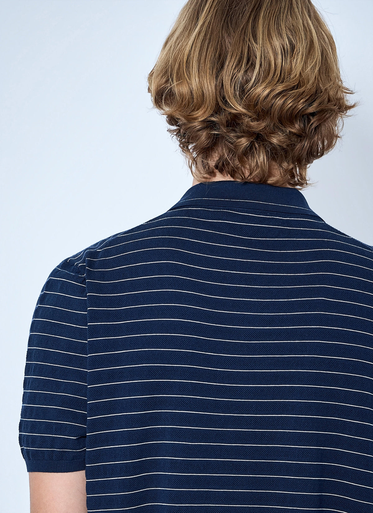 Miu Miu Men Striped V-Neck Polo Shirt MIU MIU
